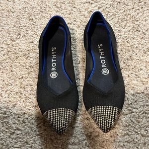 Rothys The Point black with gold tip